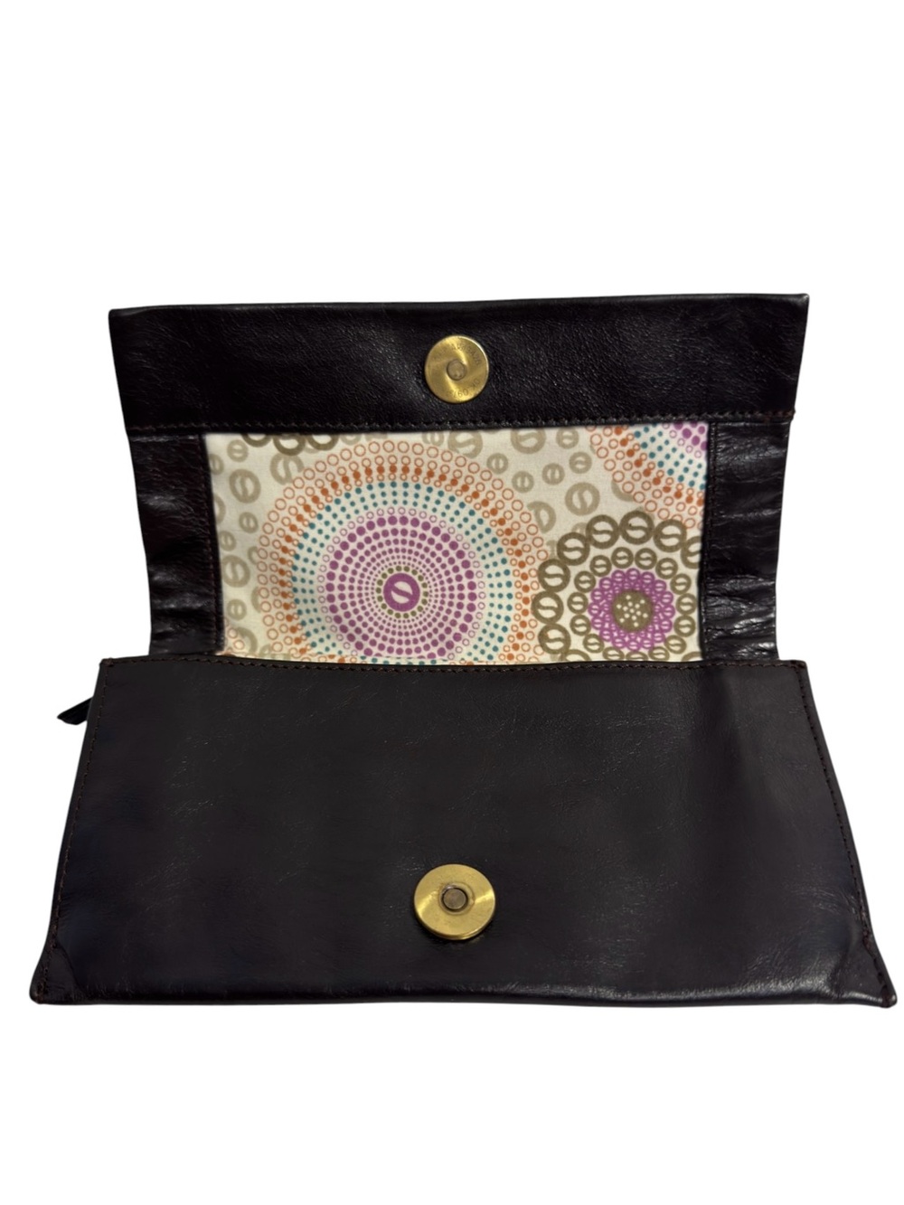Latico Leather 3 Section Wallet Organizer Dark Brown Clutch Purse Women - Picture 3 of 13